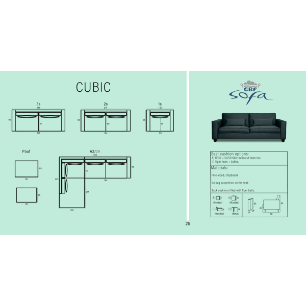 Cubic L-soffa ljusgrå - Bild 5