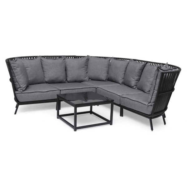 Jet set Loungesoffa svart inkl dynor & bord - Bild 2