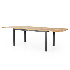 Lyon matbord 194-252x92 svart/teak