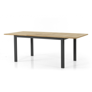 Lyon matbord 152-210x92 svart/teak