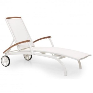 Andy vilsäng vit/offwhite teak