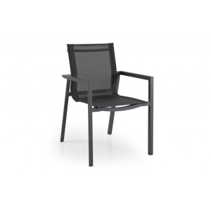 Delia karmstol stapelbar mörkgrå