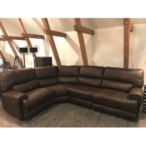 Las Vegas hörnsoffa recliner mörkbrun