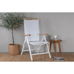 Panama positionsstol vit/teak