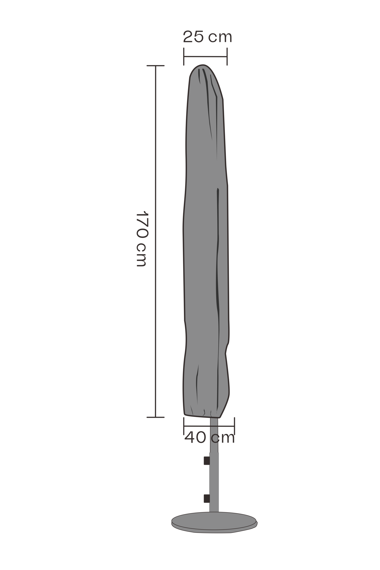 Möbelskydd parasoll svart