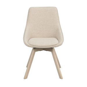 Alison stol ljusbeige/vitpig ekben