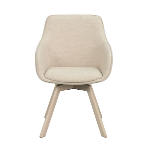 Alison karmstol ljusbeige/vitpig ekben