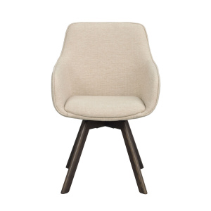 Alison karmstol ljusbeige/bruna ekben