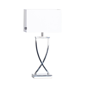 Omega bordslampa H52 cm krom/vit