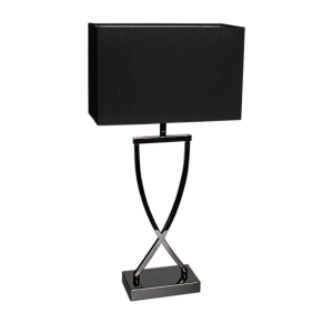 Omega bordslampa H52 cm svartkrom/svart