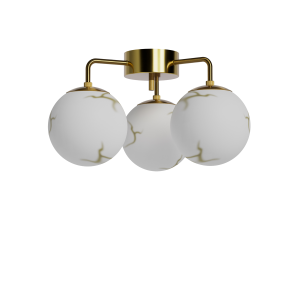 Bellagio plafond 3-lite mässing/vit