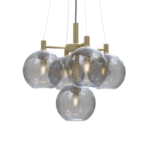 Gloria Krona mässing/rökfärgat glas