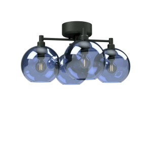 Gloria plafond svart/blått glas