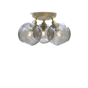 Gloria plafond mässing/rökfärgat glas