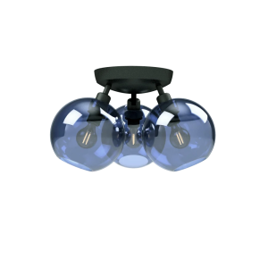 Gloria plafond svart/blått glas