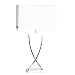 Omega bordslampa H69 cm krom/vit