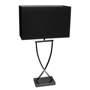 Omega bordslampa H69 cm svartkrom/svart