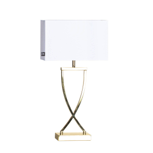 Omega bordslampa H52 cm mässing/vit