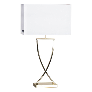 Omega bordslampa H69 cm mässing/vit