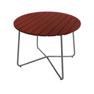 Bord 9A 100 - Mörkröd ek med varmförzinkat stativ