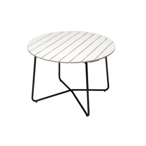 Bord 9A 100 - Vitlackerad ek med svart stativ