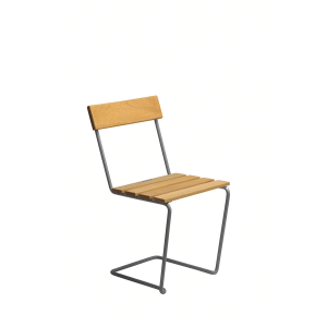 Stol 1 - Oljad ek med varmförzinkat stativ