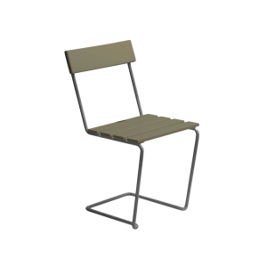 Stol 1 - Ljusgrön ek med varmförzinkad stativ