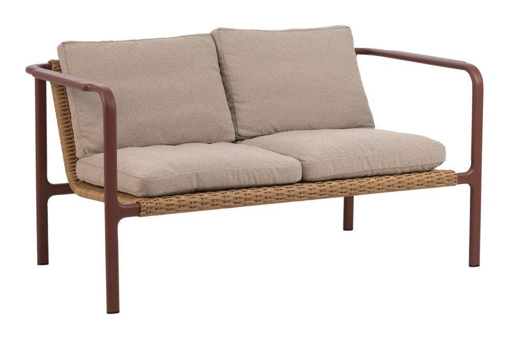 Motty 2-sitssoffa Zin Red/Teddy Beige