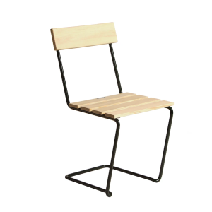 Stol 1 - Oljad furu med grönt stativ