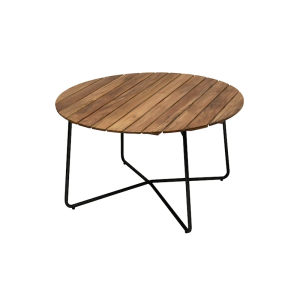 Bord 9A 120 - Obehandlad teak med svart stativ