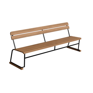 Soffa 5 - Obehandlad teak med svart stativ