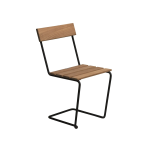 Stol 1 - Obehandlad teak med svart stativ