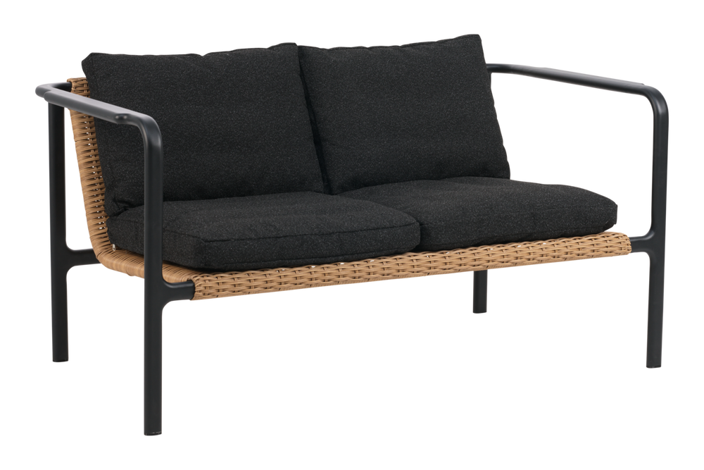 Motty 2-sitssoffa Svart/Teddy Black